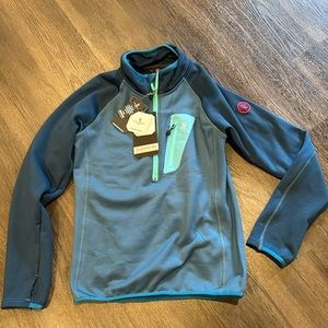 Little donkey Andy quarter zip pullover aqua/teal womens size large